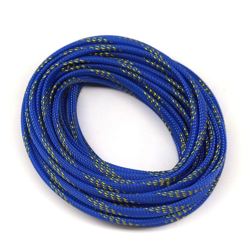CBAZY 30ft PET Expandable Sleeving Wire Cable Sleeve (1/2" Gold&Blue 30ft) - Image 3